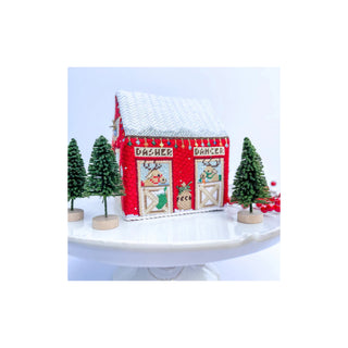 3-D Reindeer Barn Stand Up