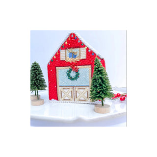 3-D Reindeer Barn Stand Up