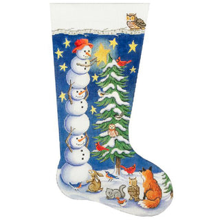 Tree Trimming Snowman Stocking