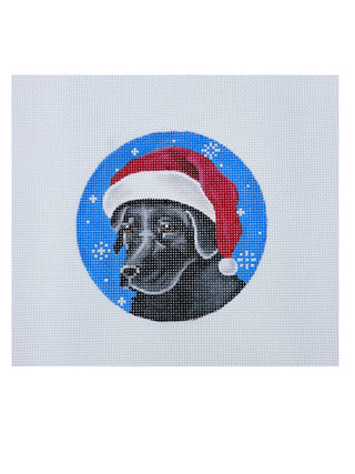 Black Lab Santa Ornament