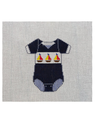 Blue Onesie with Sailboats Ornament