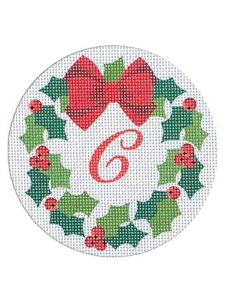 Christmas Wreath with Initial Ornament