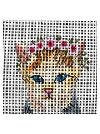 Floral Cat with Crown Insert