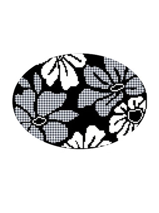 Gingham Blooms Oval Insert