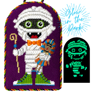 Mischievous Mike Painted Canvas with Stitch Guide