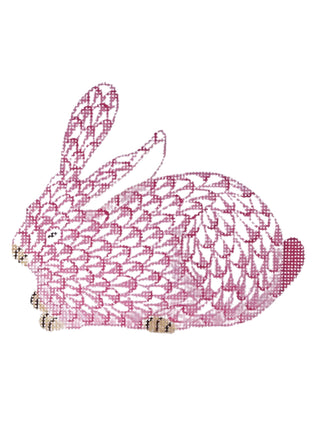 Mini Herend Patterned Bunny in Pink or Blue