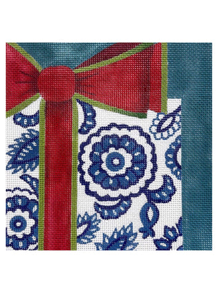 Present with Blue Floral Pillow