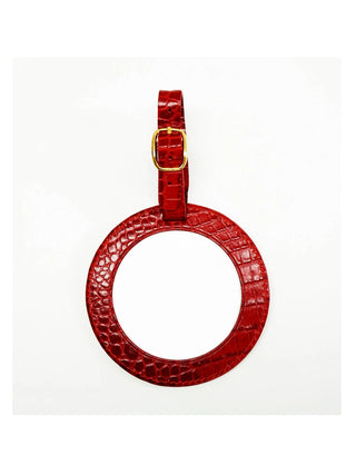 Lee’s Leather Goods Round Luggage Tag