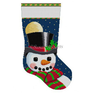 Frosty Snowman Face W/ Moon Stocking