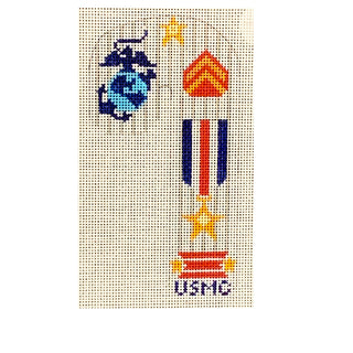US Marines Candy Cane Ornament