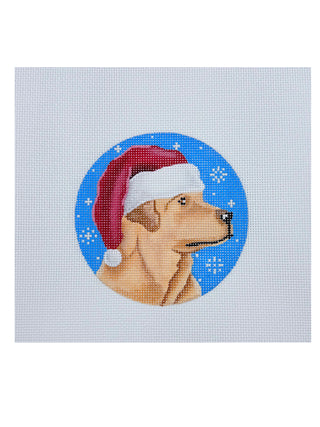 Yellow Lab Santa Ornament
