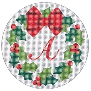 Christmas Wreath with Initial Ornament