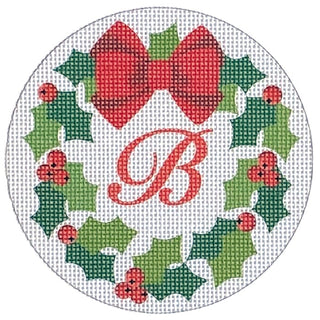 Christmas Wreath with Initial Ornament